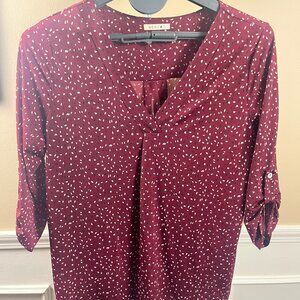 Stitch Fix Beacon Patty Roll Knit Top - Burgundy/Red - L